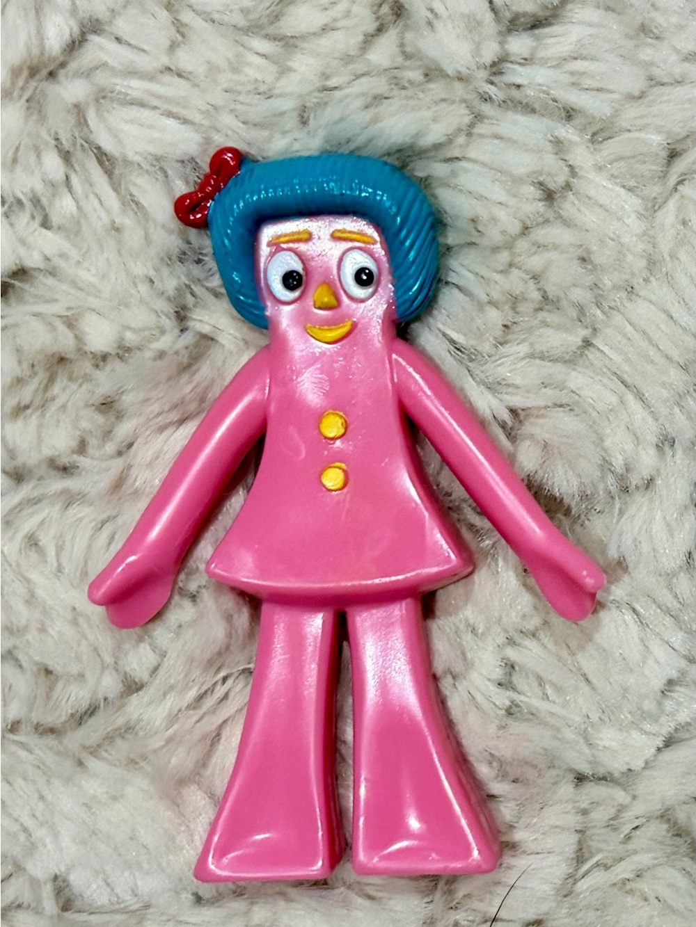 Vintage 1995 Trendmasters Gumby and Friends MINGA Pink Sister Bendable Figure 3"